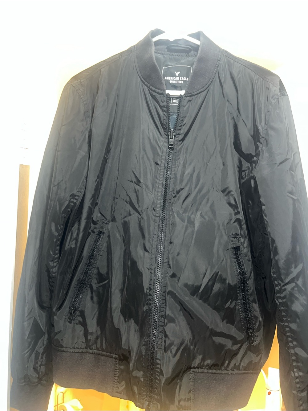 American Eagle Outfitters Black Windbreaker Jacket - Men's Small